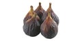 Cluster of five fresh figs isolated on transparent background Royalty Free Stock Photo
