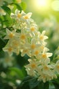 A cluster of fragrant jasmine flowers, their sweet scent perfuming the air Royalty Free Stock Photo