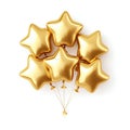 Cluster of Golden Star Balloons. Generative ai