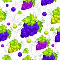 Cluster grapes seamless pattern Royalty Free Stock Photo