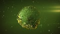 Cluster of green bubbles is floating 3D rendering illustration Royalty Free Stock Photo