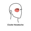 Cluster headache color icon. Vector isolated illustration Royalty Free Stock Photo