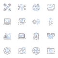 Cluster line icons collection. Group, Bundle, Bunch, Collection, Agglomeration, Clump, Conglomeration vector and linear