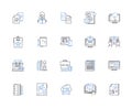 Cluster line icons collection. Grouping, Assemble, Aggregation, Bunch, Collection, Conglomerate, Bundle vector and