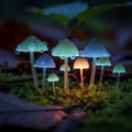 Bioluminescent effect creates a magical scene highlighting the Royalty Free Stock Photo