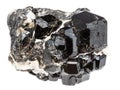 cluster of melanite andradite black garnets