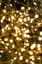 Cluster of micro LED string lights. Shallow depth of field, out of focus blurred