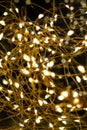 Cluster of micro LED string lights. Shallow depth of field, out of focus blurred