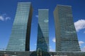 A cluster of modern towers in Astana Royalty Free Stock Photo