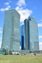 A cluster of modern towers in Astana Royalty Free Stock Photo