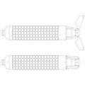 cluster munition, cluster bomb, submunition bomb a form of air dropped or ground-launched explosive weapon contour lines drawn