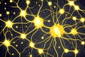 a cluster of neuron floats and branches out with axons and dendrites of cells in the brain\'s outer layers.