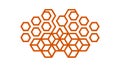 Cluster of Orange-Brown Hexagonal Cells, vector design Generative AI Royalty Free Stock Photo