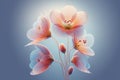 Cluster of orchid flowers, translucent petals with visible veins, colors range white to soft pink and orange. Background Royalty Free Stock Photo