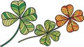 Cluster of Ornate Three-Leaf Clovers, Green Luck Symbol, vector design Generative AI Royalty Free Stock Photo