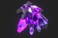 A cluster of precision-cut magic crystal, science fiction and magic theme, 3d rendering