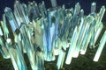 A cluster of precision-cut magic crystal, science fiction and magic theme, 3d rendering