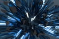 A cluster of precision-cut magic crystal, science fiction and magic theme, 3d rendering