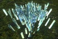 A cluster of precision-cut magic crystal, science fiction and magic theme, 3d rendering