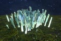 A cluster of precision-cut magic crystal, science fiction and magic theme, 3d rendering