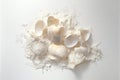 Cluster of seashells on a white background. Generative AI. Royalty Free Stock Photo