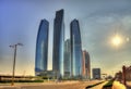 Cluster of skyscrapers in Abu Dhabi Royalty Free Stock Photo