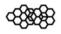 Cluster of Solid Black Hexagonal Cells, vector design Generative AI Royalty Free Stock Photo