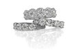 Cluster stack of diamond wedding engagment rings