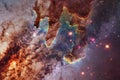 Cluster of stars. Nebula. Elements of this image furnished by NASA