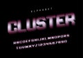Cluster stylized display font design, alphabet, typeface, letter Royalty Free Stock Photo
