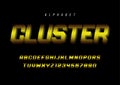 Cluster stylized display font design, alphabet, typeface, letter Royalty Free Stock Photo