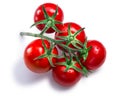 Cluster of tomatoes, paths, top view Royalty Free Stock Photo