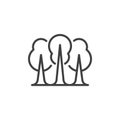 Cluster of trees line icon