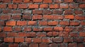 Clustered Bricks Forming a Solid Wall Structure of Red Bricks With a Rough Texture