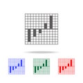 Clustered Colomn chart Icons. Elements of chart and trend diagram multi colored icons. Premium quality graphic design icon. Simple