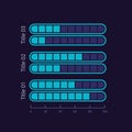 Clustered fragmented infographic chart design template for dark theme