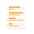 Clustered infographic chart design template with four options