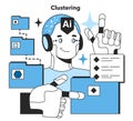 Clustering. Artificial neural network application. Self-learning computing Royalty Free Stock Photo