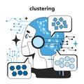 Clustering. Artificial neural network training. Self-learning computing Royalty Free Stock Photo
