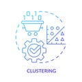 Clustering blue gradient concept icon