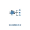 Clustering icon in two colors design. Premium style from artificial intelligence icon collection. UI and UX. Pixel