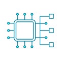 Clustering line icon. Interconnection of servers operating as a single system. Load balancer.