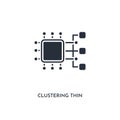 Clustering thin icon. simple element illustration. isolated trendy filled clustering thin icon on white background. can be used