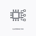Clustering thin outline icon. Simple linear element illustration. Isolated line Clustering thin icon on white background. Thin