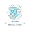 Clustering turquoise concept icon