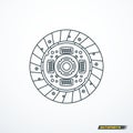 Clutch disc icon. Vector illustration