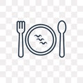 Clutery for Lunch vector icon isolated on transparent background