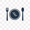 Clutery for Lunch vector icon isolated on transparent background