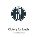 Clutery for lunch vector icon on white background. Flat vector clutery for lunch icon symbol sign from modern airport terminal