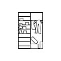 Clutter in the closet icon. Element of chaos for mobile concept and web apps icon. Thin line icon for website design and